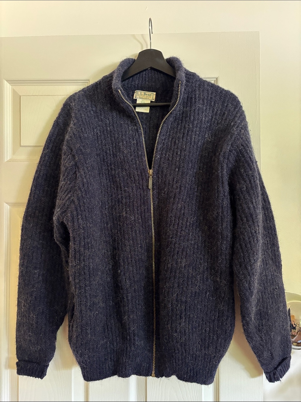 Vintage L.L. Bean Men’s wool alpaca zip sweater made in USA
